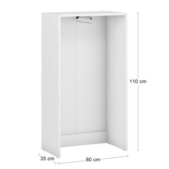 Vytvorte si potrebný priestor s otvorenou šatníkovou skrinkou SIGNES VV3 600 v bielom prevedení, s rozmerom (ŠxHxV): 60x35x110 cm. Disponuje výsuvným teleskopickým vešiakom. Vďaka jednotlivým hotovým komponentom modulárneho systému Signes, sa podarí vyskladať veľké množstvo variácií praktického…