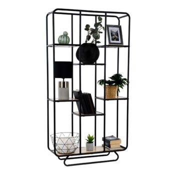 Predstavujeme vám kovový regál Simal, ktorý je ideálnym riešením pre moderné interiéry. Tento elegantný regál v kombinácii čiernej a prírodnej farby ponúka nielen praktické využitie, ale aj štýlový vzhľad, ktorý sa hodí do rôznych priestorov.