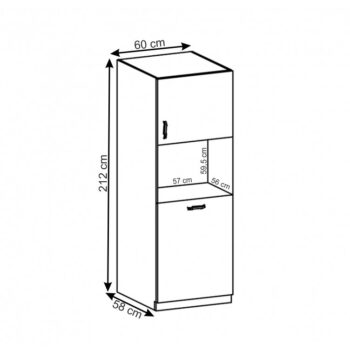 Potravinová skrinka AURORA D60P umožňuje vyskladať si kuchyňu podľa vlastných predstáv. Rozmery skrinky sú (ŠxHxV): 57x56x59,5 cm. Skrinka je rozdelená na tri časti s dvomi dvierkami. Dvierka sa otvárajú bez úchytiek. Je vyrobená z kvalitnej MDF (drevovláknitá doska) a korpusu z laminovanej DTD …