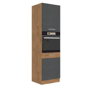 Vyskladajte si kuchyňu podľa Vašich predstáv s vysokou skrinkou VEGA 60 DP-210 2F. Rozmery skrinky sú (ŠxHxV): 60x57x210 cm. Moderný vzhľad zaručuje farebná kombinácia sivá matná a dub lancelot. Vyrobená je z laminovanej DTD (drevotriesková doska). Pýši sa systémom tichého zatvárania dvierok.…