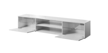 CAMA MEBLE Slide 200 K tv stolík biela / biely lesk - Image 2