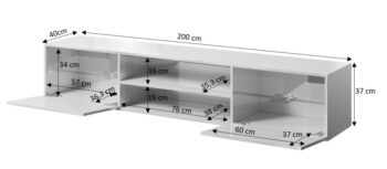 TV stolík Slide 200 K je moderným a praktickým doplnkom do každej obývačky. S jeho čiernym lesklým prevedením prinesie do vášho interiéru eleganciu a štýl. Tento TV stolík je vyrobený z kvalitného aglomerovaného materiálu - laminovanej DTD, ktorá je známa svojou odolnosťou a dlhou životnosťou.