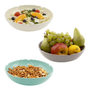 Predstavujeme vám elegantnú sadu servírovacích misiek (3 ks) Smalt v moderných farbách sivá, tyrkysová a krémová. Tieto misky sú ideálnym doplnkom pre každú domácnosť, ktorá si potrpí na štýlové a funkčné vybavenie kuchyne. Vďaka svojmu modernému vzhľadu sa skvele hodia do interiéru a dodajú…