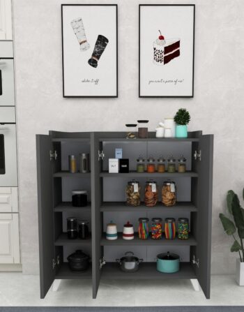 Praktická komoda SOFT je v elegantnom a modernom prevedení. Vďaka farebnému prevedeniu dokonale zapadne do rôznych interiérov. Táto moderná komoda je vyrobená z kvalitných LTD dosiek, ktoré sú nenáročné na údržbu. Ich hrúbka je 18 mm. Farba: antracit.Komoda je dvojdverová, vo vnútri sa nachádzajú police na uloženie vášho oblečenia a podobne.Rozmery komody:Výška: 103,5 cmŠírka: 90 cmHĺbka: 30 cmVýška medzi policami: 18,5 cmVýška nožičiek: 12 cmDodávame v demontovanom stave. 