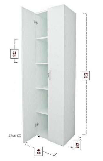 Praktická vysoká komoda / skriňa SOFT je v elegantnom a modernom prevedení. Vďaka farebnému prevedeniu dokonale zapadne do rôznych interiérov. Táto moderná komoda je vyrobená z kvalitných LTD dosiek, ktoré sú nenáročné na údržbu. Ich hrúbka je 18 mm. Farba: borovica.Komoda je dvojdverová, vo vnútri sa nachádzajú police na uloženie vášho oblečenia a podobne.Rozmery komody:Výška: 178 cmŠírka: 49 cmHĺbka: 32 cmVýška nohy: 2,5 cmDodávame v demontovanom stave. 