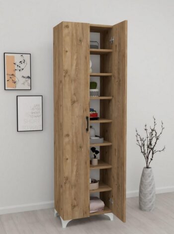 Praktická vysoká komoda / skriňa SOFT je v elegantnom a modernom prevedení. Vďaka farebnému prevedeniu dokonale zapadne do rôznych interiérov. Táto moderná komoda je vyrobená z kvalitných LTD dosiek, ktoré sú nenáročné na údržbu. Ich hrúbka je 18 mm. Farba: borovica.Komoda je dvojdverová, vo vnútri sa nachádzajú police na uloženie vášho oblečenia a podobne.Rozmery komody:Výška: 177,5 cmŠírka: 49 cmHĺbka: 32 cmVýška nohy: 2,5 cmDodávame v demontovanom stave. 