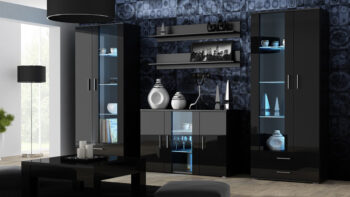 CAMA MEBLE Soho 180 tv stolík čierna / čierny lesk – Obrázok 2
