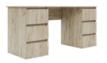 Široký písací stôl SONIJA je funkčný a moderný nábytok vhodný do každého interiéru. Písací stôl je vyrobený z LTD laminovaného materiálu. Farba dub Craft šedý / satin dodáva pracovnému stolu príjemný a elegantný vzhľad. SONIJA písací stôl disponuje šiestimi praktickými zásuvkami rozdelenými po oboch stranách.Rozmery stolíka: Š160 / V76/ H60 cm. Stôl má bezúchytový systém otvárania. SONIJA písací stôl je skvelou voľbou pre tých, ktorí hľadajú praktický a moderný nábytok do svojho pracovného priestoru.Pracovný stôl je dodávaný v demonte, čo umožňuje jednoduchú montáž doma. V ponuke aj ďalšie produkty z rovnakej kolekcie.