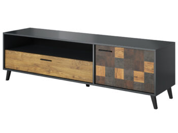 <p>TV stolík Soul 180 je moderným a praktickým doplnkom do každej obývačky. S jeho tmavou farbou antracitu, alpského dubu a aquare dance dark prinesie do vášho interiéru štýl a eleganciu.</p>