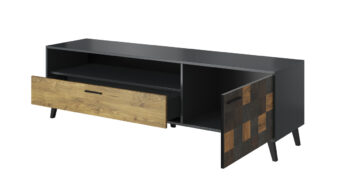 CAMA MEBLE Soul 180 tv stolík antracit / alpský dub tmavý / aquare dance dark - Image 2
