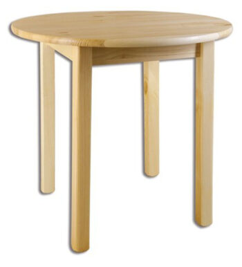 ST105 okrúhly jedálenský stôl z masívneho borovicového dreva, priemer plochy 110 cm. Je možné vybrať aj iný rozmer stola. Farebné prevedenie: prírodná borovica. Možnosť namorenia na odtieň dub, jelša a orech za 10%-ný príplatok. Pozor!!! Produkt má špeciálnu povrchovú úpravu na ochranu proti škodcom. Preto v prípade ak máte záujem o produkt, ktorý chcete dodatočne namoriť, treba v objednávke uviesť: požadujem produkt bez povrchovej úpravy.