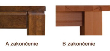 ST172 Jedálenský stôl rozkladací, hrúbka pracovnej dosky 4 cm. Stôl z pevného bukového masívu vhodný do kuchyne či jedálne. Rozkladá sa rozložením jedného krídla šírky 45 cm. Plocha pred rozložením: 160x90 cm, po rozložení: 205x90 cm. Základné farebné prevedenie bez morenia: buk (Dr-buk-naturalny). Možnosť namorenia na odtieň  lausane, rustikal, gray za 10%-ný príplatok alebo jelša, geteborg, čerešňa, koňak, orech za 20%-ný príplatok. Drevo je špeciálne upravené lakovaním na ochranu pred poškodením a zaručuje dlhú životnosť nábytku.Vyberte si typ zakončeniaA - zakončenie - doska je rovnáB - zakončenie - doska prečnieva