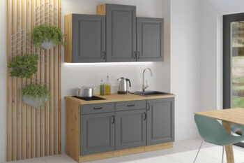STELLA 60 LO 210 skrinka na vstavanú chladničku je moderná a elegantná skrinka kuchynského nábytku STELLA.Kuchyňa STELLA svojim prevedením poteší všetkých zákazníkov, ktorí majú radi jednoduchosť, praktickosť a zároveň prijateľnú cenu. Je v modernom prevedení s čistými líniami a zároveň je priestranná a funkčná. Vďaka veľkému výberu kuchynského nábytku, ktoré STELLA poskytuje si poskladáte svoju kuchyňu podľa vašich predstáv. Skrinka je dvojdverová. Korpus je vyrobený z kvalitných LTD dosiek v hrúbke 16mm, čelo skrinky je z kvalitného  MDF materiálu v hrúbke 16 mm. Farebné prevedenie skrinky je dub Artisan, farba dvierok šedá matná. Interiér skrinky je biely. Predpripravené sú slepé vyvŕtané otvory pre rukoväte, pričom rukoväť je vyrobená z kovu v šírke 192 mm. Zaručene oceníte aj praktické pánty s tichý dovieraním.Rozmery: 600 x 2100 x 570 mm (Š x V x H)Upozernenie: chladnička nesmie byť vyššia ako 177 cm, spodné čelo chladničky nesmie presahovať výšku 71 cm!Dodávame v demontovanom stave. V našej ponuke nájdete aj ďalšie kuchynské skrinky STELLA.