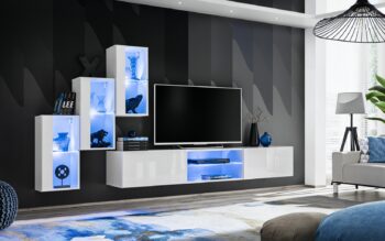 Atraktívna obývacia zostava STEROX je vminimalistickom prevedení. Je vhodná do moderných obývačiek. Poteší nejedného nadšenca nadčasového štýlu.Obývacia stena je vyrobená z kvalitných LTD dosiek, ktoré sa jednoducho udržiavajú. Korpus je v matnom prevedení. Rozmery celej zostavy (š,v,h): 240 x 170 x 40 cm.Rozmery jednotlivých prvkov zostavy:1 x závesný TV stolík v/š/h: 30/180/40 cm,3 x závesná skrinka v/š/h: 60/30/25 cm.LED osvetlenie je v cene zostavy. Zostavu si môžete zakúpiť len ako celok.Dodávame v demontovanom stave.
