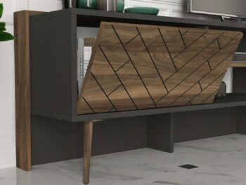 Predstavujeme STRATOS, obývaciu stenu, ktorá prináša do vašej obývačky eleganciu a moderný dizajn. Táto štýlová zostava v kombinácii antracitu a orecha je navrhnutá tak, aby poskytovala praktické a estetické riešenie pre vaše multimediálne zariadenia a ďalšie potreby.Detailné špecifikácieTyp tovaru: Obývacia stenaMateriál: Kvalitná LTD s hrúbkou materiálu 18 mm, zaisťujúca odolnosť a dlhú životnosť.Rozmery:TV stolík: 184 x 35 x 54 cm2x nástenná polica: 60 x 16 x 16 cmFarba: Elegantná kombinácia antracitu a orecha, ktorá dodáva priestoru moderný a príjemný vzhľad.Vybavenie: Regálka poskytujúca dostatok úložného priestoru pre elektroniku, knihy alebo dekorácie.Dodatočné informácie: Produkt je dodávaný v demontovanom stave, čo uľahčuje transport a montáž.Obývacia stena STRATOS je ideálnou voľbou pre tých, ktorí hľadajú moderný a funkčný nábytok s elegantným vzhľadom. Jej kombinácia antracitu a orecha a minimalistický dizajn prinášajú do vášho domova sviežosť a moderný štýl, zatiaľ čo poskytujú dostatok úložného priestoru pre všetky vaše potreby.