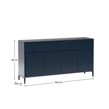 Štvordverová komoda so zásuvkami Style LS 1 v elegantnej indigo modrej farbe je ideálnym riešením pre tých, ktorí hľadajú praktický a moderný nábytok do svojho interiéru. Táto komoda od značky KONDELA ponúka dostatok úložného priestoru vďaka štyrom dverám a dvom…