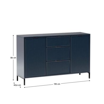 Dvojdverová komoda so zásuvkami Style LS 2 v elegantnej indigo modrej farbe je ideálnym riešením pre moderné interiéry, ktoré potrebujú praktické a štýlové úložné priestory. Táto komoda od značky KONDELA ponúka kombináciu funkčnosti a estetického vzhľadu, čo ju robí vhodnou do…