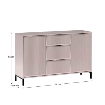 Dvojdverová komoda so zásuvkami Style LS 2 v elegantnej kašmír krémovej farbe je ideálnym riešením pre tých, ktorí hľadajú praktický a moderný nábytok do interiéru. Táto komoda od značky KONDELA ponúka dostatok úložného priestoru vďaka dvom dverám a trom zásuvkám, čo ju robí…