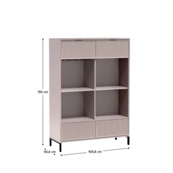 Vitrína Style LS 8 v elegantnej kašmírovo krémovej farbe je ideálnym doplnkom pre váš moderný interiér. Táto vitrína od renomovanej značky KONDELA ponúka nielen estetický vzhľad, ale aj praktické využitie. S výškou 150 cm, šírkou 104,8 cm a hĺbkou 40,6 cm…