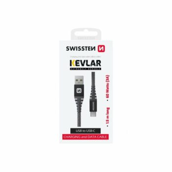 SWISSTEN Nabíjací kábel kevlarový USB USB-C, 1,5 m