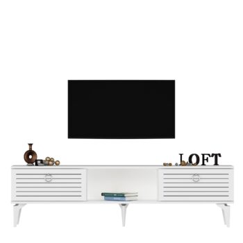 TV stolík SWORD - moderný a elegantný doplnok pre vašu obývaciu izbuTV stolík SWORD je skvelou voľbou pre tých, ktorí chcú skombinovať štýl a funkčnosť v jednom kuse nábytku. Tento stolík prináša do vašej obývačky čistý a moderný dizajn, ktorý sa ľahko prispôsobí rôznym štýlom interiéru.Vyrobený z odolného LTD materiálu s hrúbkou 18 mm, stolík SWORD je zárukou pevnosti a dlhej životnosti. Vybavený skrinkou s dvoma dvierkami a praktickým regálkom, ponúka dostatok priestoru pre vaše multimediálne zariadenia a ďalšie potreby. Kovové úchytky dodávajú stolíku moderný a sofistikovaný vzhľad a zároveň zaisťujú ľahké otváranie.Hlavné vlastnosti produktu:Typ tovaru: TV stolíkVhodné do miestnosti: obývacia izbaMateriál: LTDRozmery: 44.6 x 150 x 29.6 cmFarba: bielaVybavenie: skrinka a regálPočet dvierok: 2Úchytky: kovDodatočné informácie: Dodávame v demonte, plastové nožičkyTV stolík SWORD je dodávaný v demontovanom stave, čo uľahčuje prepravu a montáž. Plastové nožičky zaisťujú stabilitu a ochranu podlahy pred poškodením.
