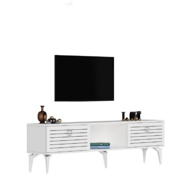 TV stolík SWORD - moderný a elegantný doplnok pre vašu obývaciu izbuTV stolík SWORD je skvelou voľbou pre tých, ktorí chcú skombinovať štýl a funkčnosť v jednom kuse nábytku. Tento stolík prináša do vašej obývačky čistý a moderný dizajn, ktorý sa ľahko prispôsobí rôznym štýlom interiéru.Vyrobený z odolného LTD materiálu s hrúbkou 18 mm, stolík SWORD je zárukou pevnosti a dlhej životnosti. Vybavený skrinkou s dvoma dvierkami a praktickým regálkom, ponúka dostatok priestoru pre vaše multimediálne zariadenia a ďalšie potreby. Kovové úchytky dodávajú stolíku moderný a sofistikovaný vzhľad a zároveň zaisťujú ľahké otváranie.Hlavné vlastnosti produktu:Typ tovaru: TV stolíkVhodné do miestnosti: obývacia izbaMateriál: LTDRozmery: 44.6 x 150 x 29.6 cmFarba: bielaVybavenie: skrinka a regálPočet dvierok: 2Úchytky: kovDodatočné informácie: Dodávame v demonte, plastové nožičkyTV stolík SWORD je dodávaný v demontovanom stave, čo uľahčuje prepravu a montáž. Plastové nožičky zaisťujú stabilitu a ochranu podlahy pred poškodením.