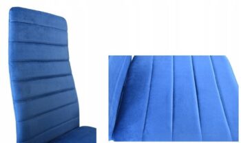 Sada 4 elegantných zamatových stoličiek v modrej farbe