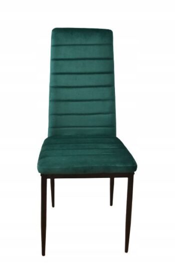 Sada 4 elegantných zamatových stoličiek v zelenej farbe
