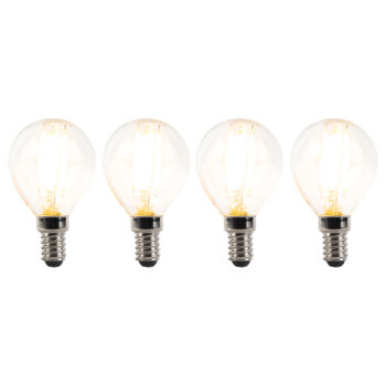 Sada 4 stmievateľných LED žiaroviek E14 P45 číre 3W 250lm 2700K