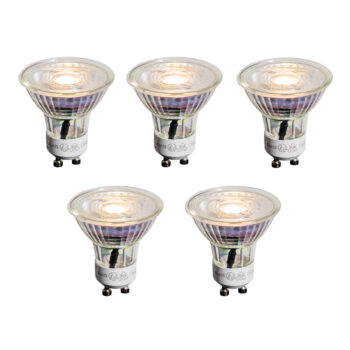 Sada 5 GU10 50mm LED žiaroviek číra 3,5W 330 lm 3000K