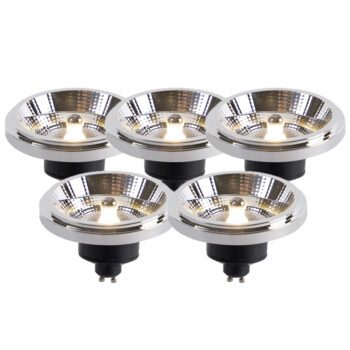 Sada 5 LED žiaroviek AR111 GU10 12W 2000K-3000K stmievateľné do teplého svetla