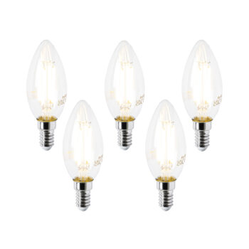 Sada 5 LED žiaroviek E14 B35 číre 2,2 W 470 lm 2700 K