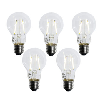 Sada 5 LED žiaroviek E27 A60 Lux Sensor 2,5 W 250 lm 3000 K