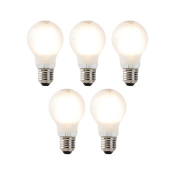 Sada 5 LED žiaroviek E27 Filament A60 matné sklo 4W 450lm 2700K