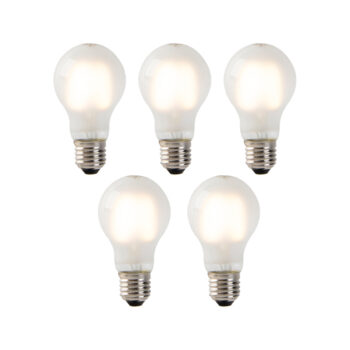 Sada 5 LED žiaroviek E27 s vláknom mliečne sklo A60 2W 180lm 2700K