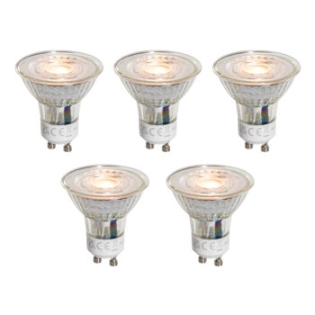 Sada 5 LED žiaroviek GU10 50 mm číra 3W 250 lm 2200K