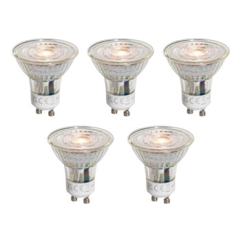 Sada 5 LED žiaroviek GU10 50 mm číra 4,5 W 360 lm 2700 K