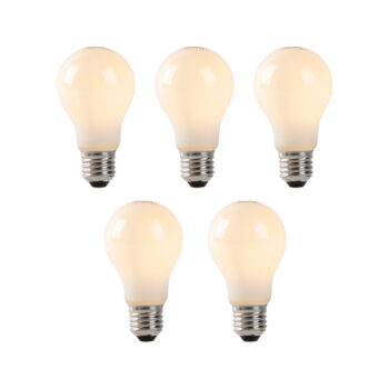Sada 5 LED žiaroviek s opálovým sklom E27 1W 80lm 2200K