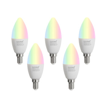 Sada 5 inteligentných LED žiaroviek E14 C37 Opal RGBW 4.9W 470 lm 2700-6500K