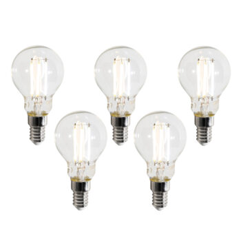 Sada 5 inteligentných LED žiaroviek E14 P45 číra 4,2 W 470 lm 2700 – 6500 K