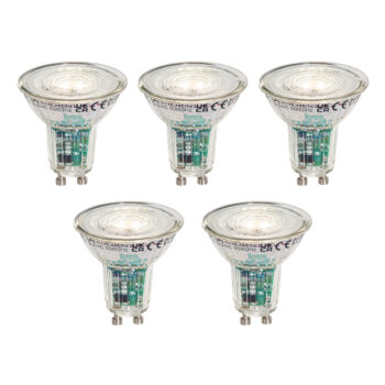 Sada 5 inteligentných LED žiaroviek GU10 50 mm číra 4,7 W 345 lm 2200 – 4000 K
