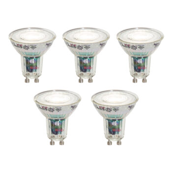 Sada 5 inteligentných LED žiaroviek GU10 50 mm číra 4,8 W 400 lm 1800 – 6500 K