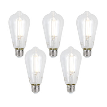 Sada 5 ks E27 Stmievateľné LED žiarovky ST64 číre 7W 806lm 2700-6500K