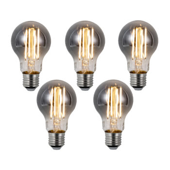 Sada 5 ks Inteligentné stmievateľné LED žiarovky E27 A60 dymové 4,9 W 150 lm 1800 K