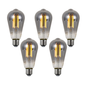 Sada 5 ks Inteligentné stmievateľné LED žiarovky E27 ST64 dymové 4,9 W 150 lm 1800 K