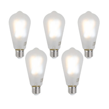Sada 5 ks Inteligentné stmievateľné LED žiarovky E27 ST64 matné 7W 806 lm 2700-6500K