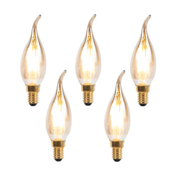 Sada 5 stmievateľných LED vláknových sviečkových žiaroviek E14 240V 3W 250lm