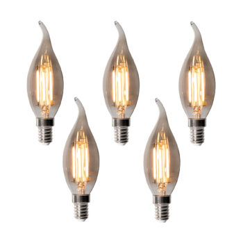 Sada 5 stmievateľných LED žiaroviek E14 BXS35 Smoke 4W 300 lm 2200K