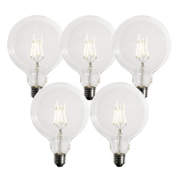 Sada 5 stmievateľných LED žiaroviek E27 G125 5W 450 lm 3000K