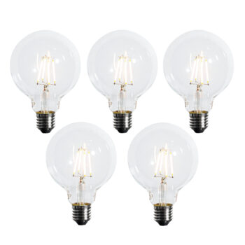 Sada 5 stmievateľných LED žiaroviek E27 G95 5W 450 lm 2700K